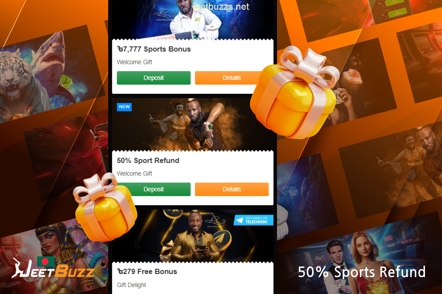 Welcome bonus from Jeetbuzz Bangladesh - 50% back on all sports bets