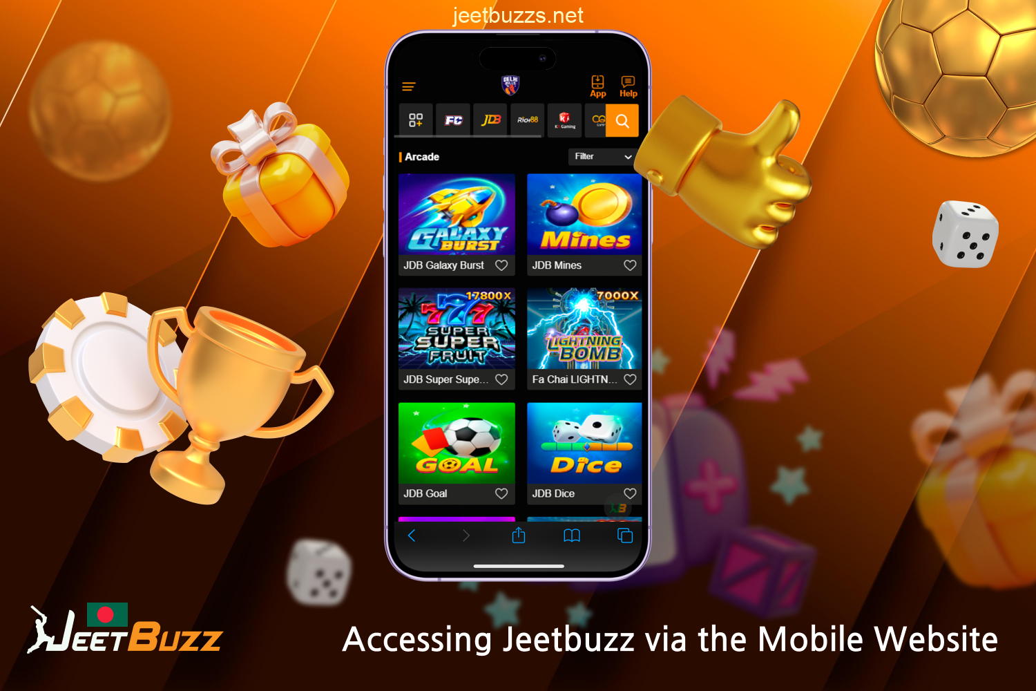 Mobile Website Jeetbuzz offers a full range of features, including the ability to log in or register, conduct financial transactions and gamble