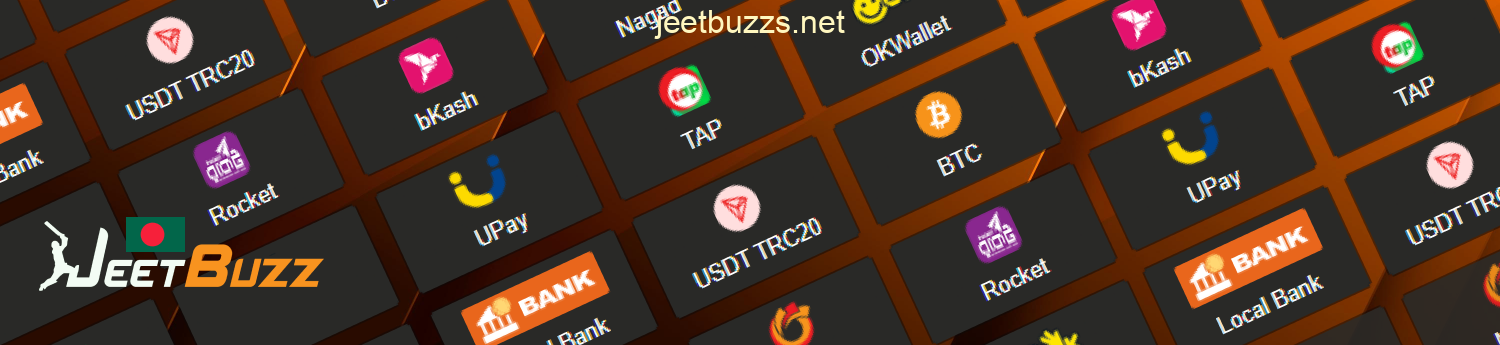 A variety of payment systems are available for withdrawals in Jeetbuzz Bangladesh - bank cards, popular e-wallets, as well as cryptocurrencies