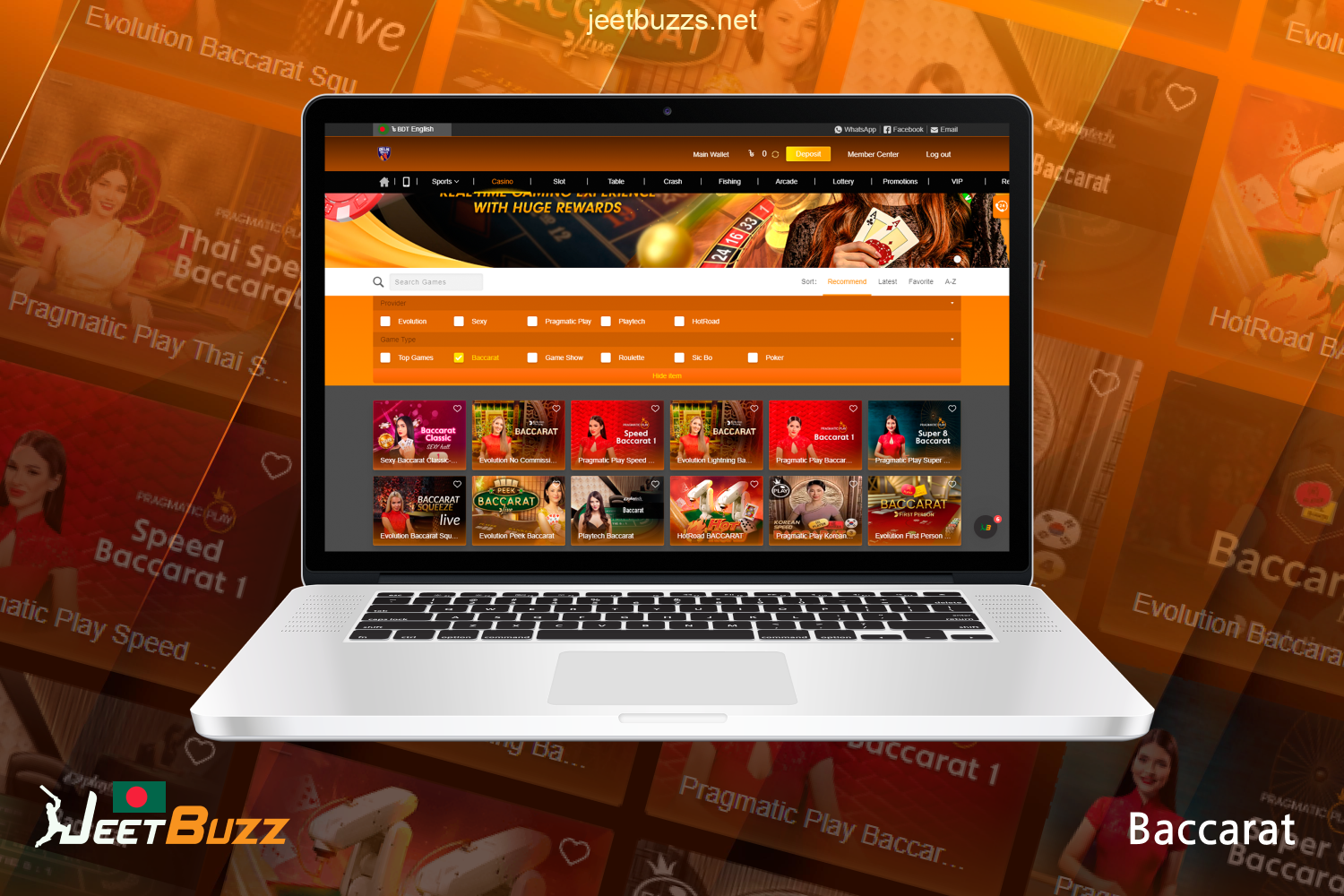 The live games section of Jeetbuzz Bangladesh casino offers a variety of baccarat game options