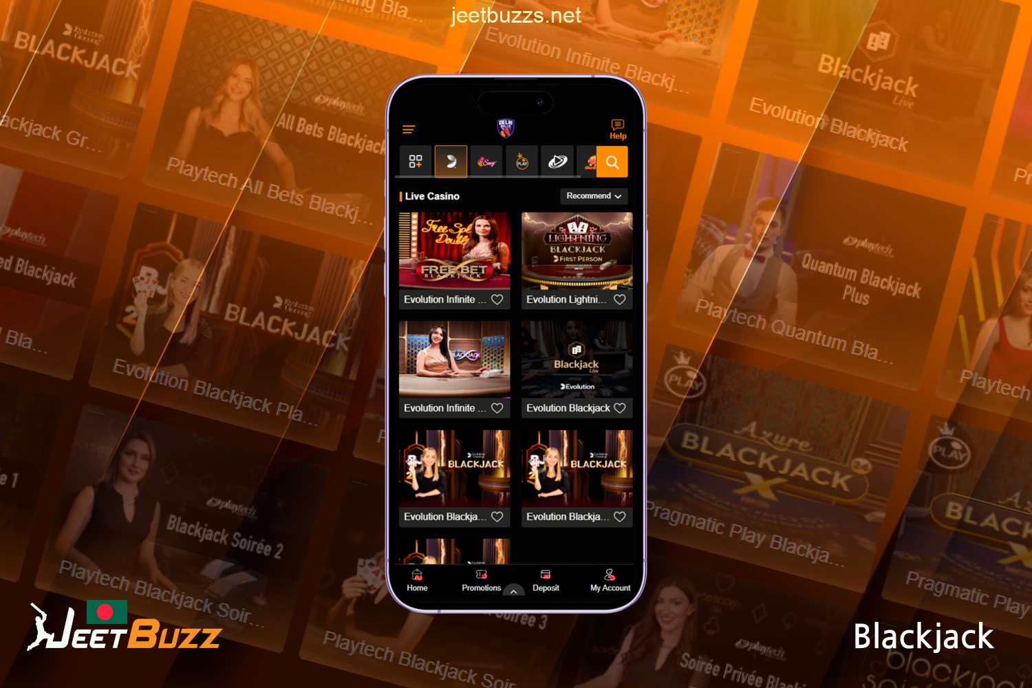 The live games section of Jeetbuzz Bangladesh casino offers a variety of blackjack game options