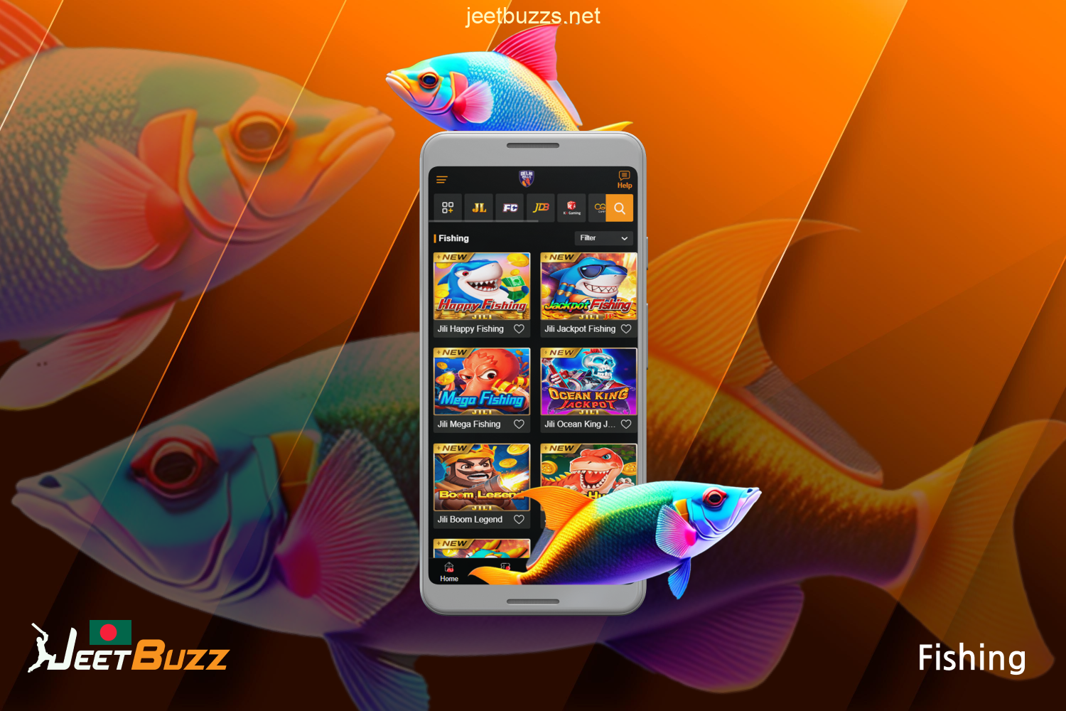 Fishing is a rather unique genre of Jeetbuzz casino games, where players from Bangladesh will have to catch fish to win cash prizes