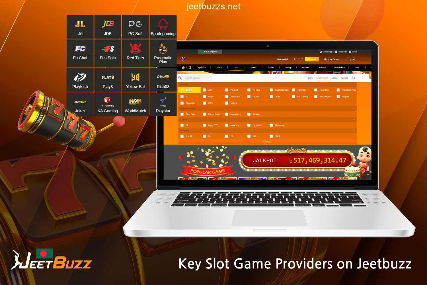 Thanks to direct cooperation with slot developers, Jeetbuzz casino provides players from Bangladesh with new games quickly and promptly