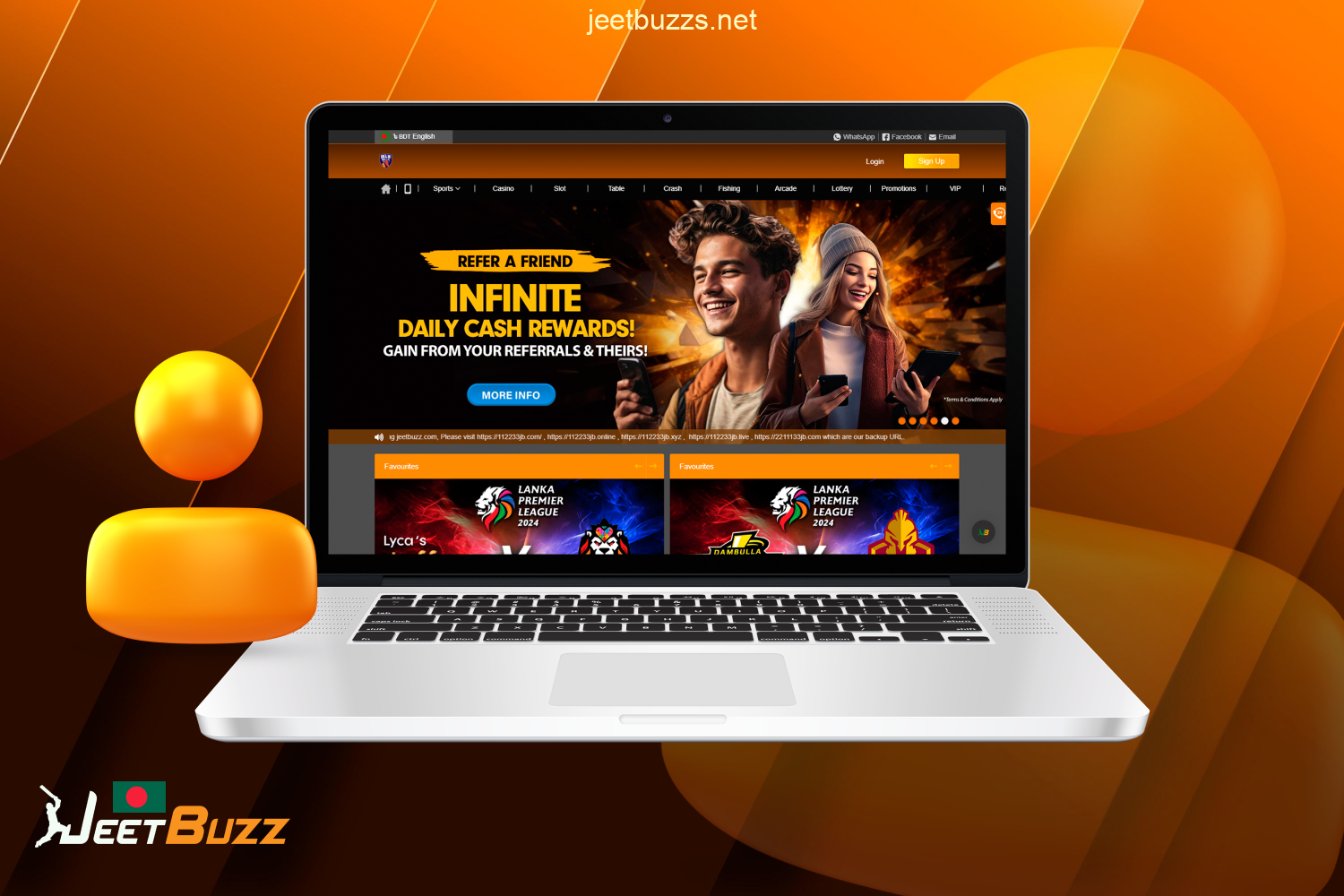 To log into personal account, players from Bangladesh must open the Jeetbuzz website or app