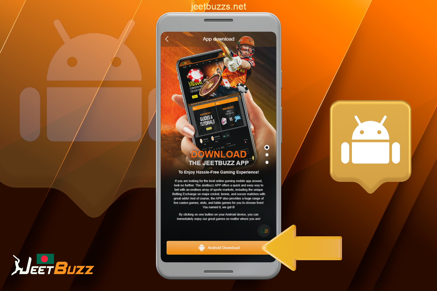 Jeetbuzz অ্যাপ ইনস্টল করা শুরু করতে Android সংস্করণ নির্বাচন করুন