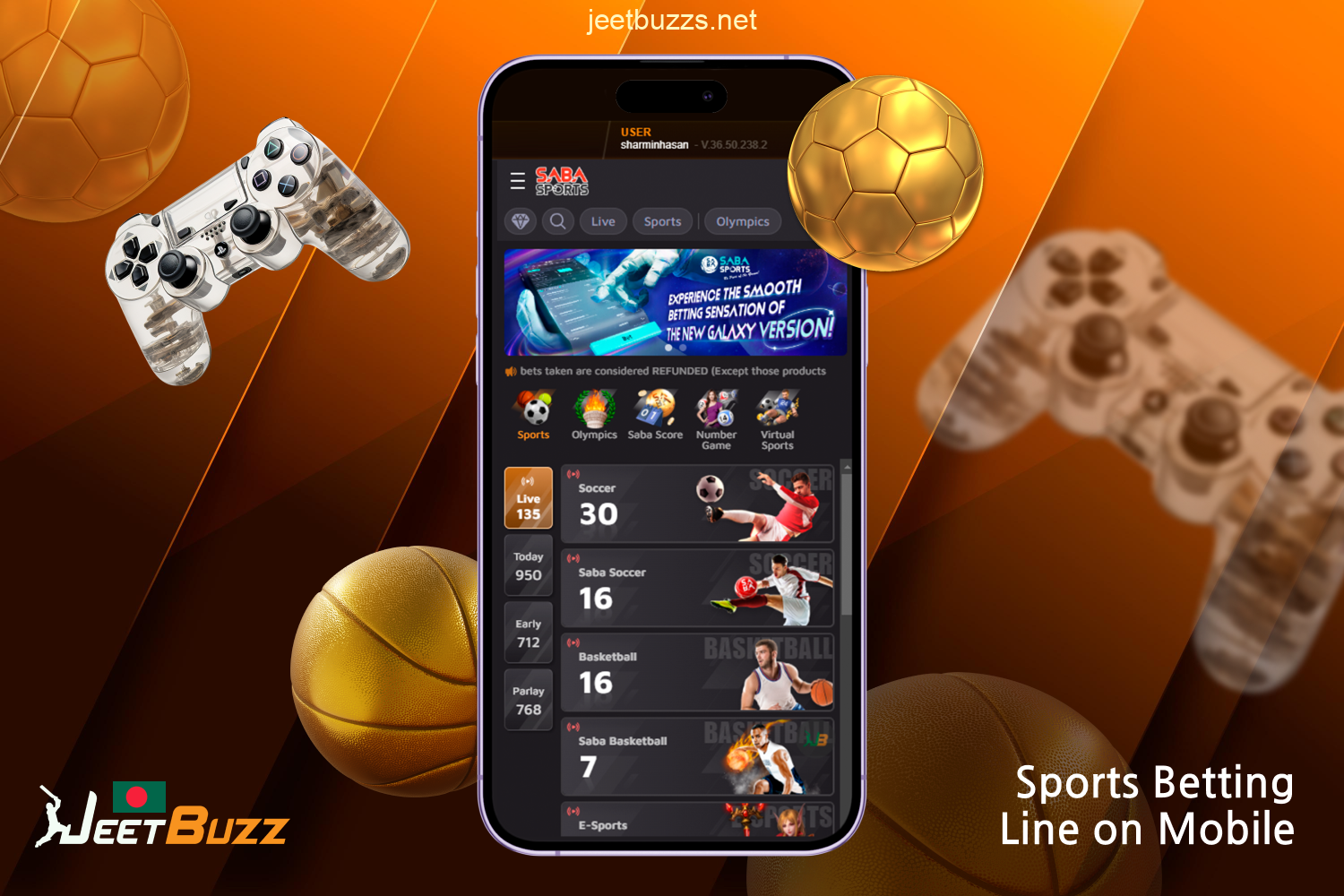 On the Jeetbuzz app, users from Bangladesh can place pre-match and live bets on sports matches, watch animated broadcasts and statistics