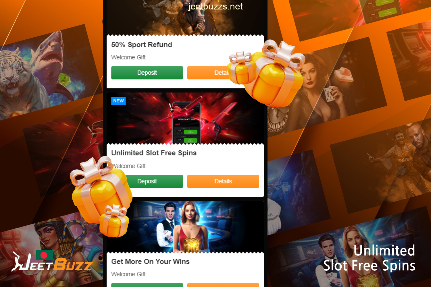 Welcome offer from Jeetbuzz Bangladesh - Unlimited Slot Free Spins